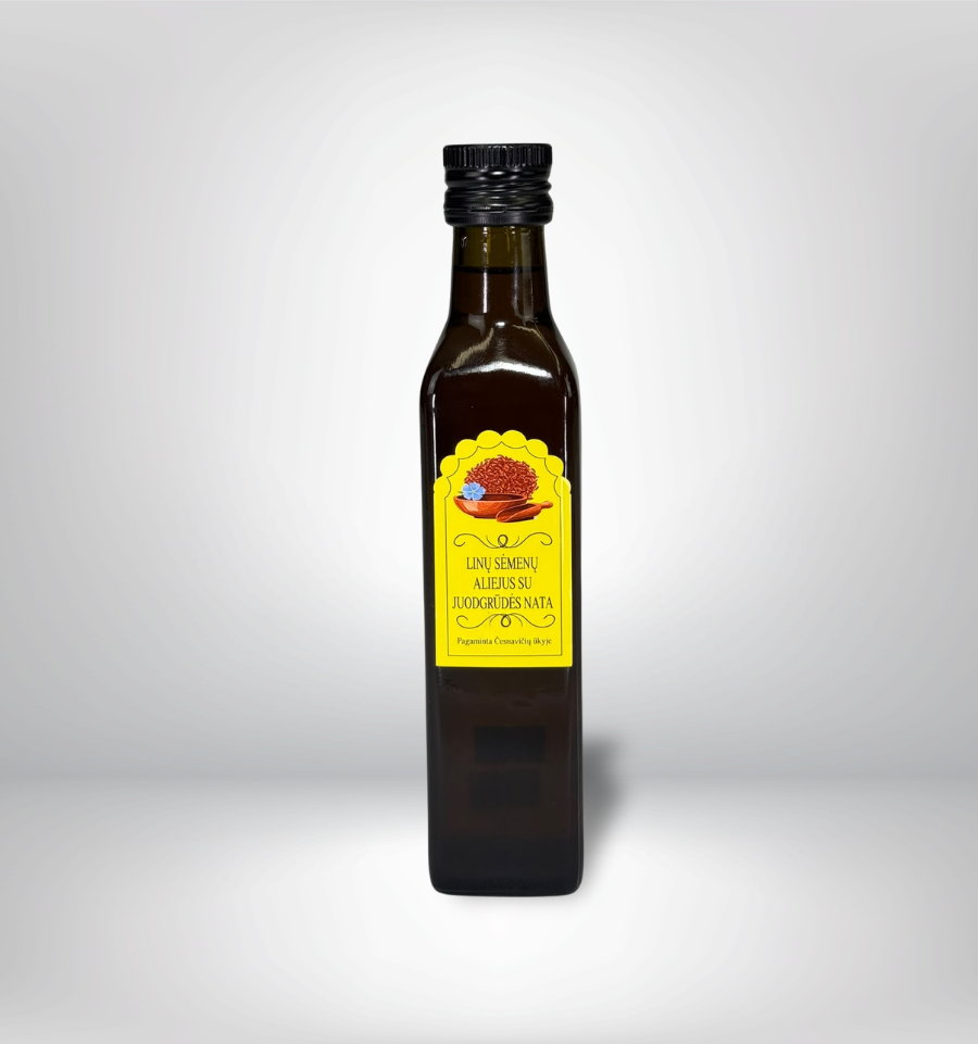 Linų sėmenų aliejus su juodgrūdės nata Linų sėmenų aliejus su juodgrūdės nata